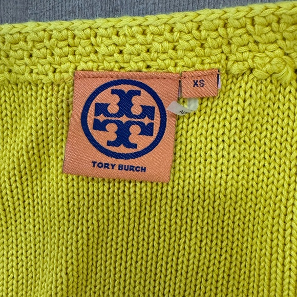 Tory Burch Mustard Button Down Carding Knit Sweater - Picture 3 of 4